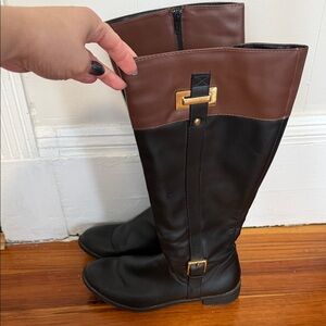 Karen Scott Black and Brown Knee-High Boots